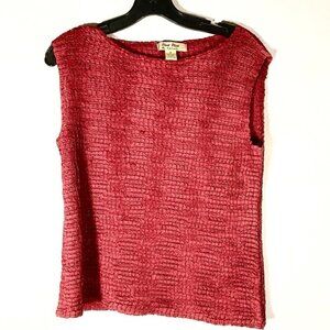 Pleat Pleat Raphael Size medium Tank Top Red Sleeveless Blouse
